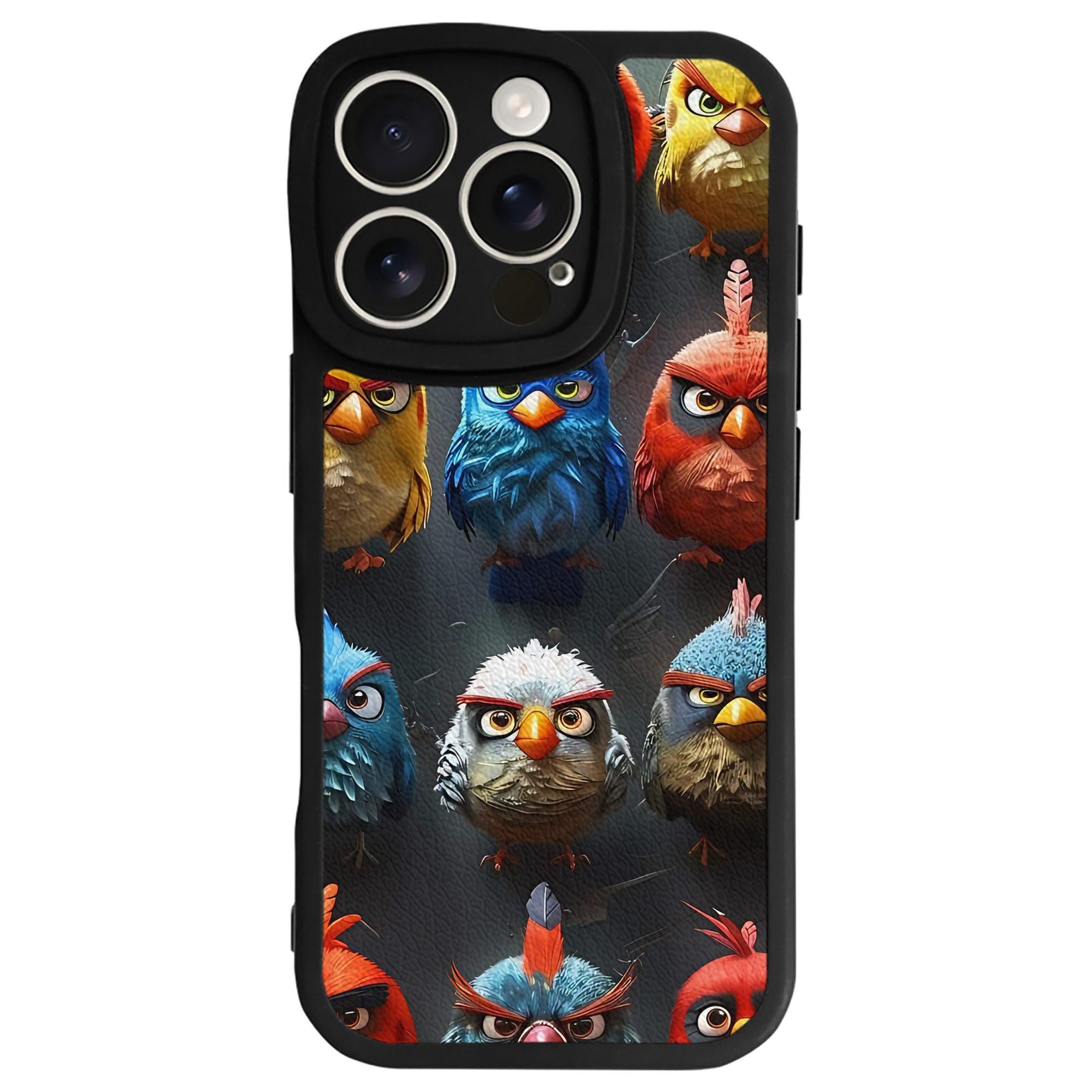 （画像用） Angry Birds アングリーバード 【iPhone 16シリーズ対応】シリコンスマホケース（レザー調） 材質：シリコン